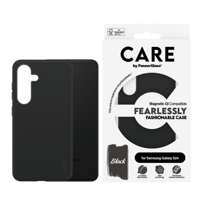 CARE by PanzerGlass - Etui - Zwart - Samsung S24 in de groep SMARTPHONE & TABLETS / Mobielbescherming / Samsung bij TP E-commerce Nordic AB (D12589)