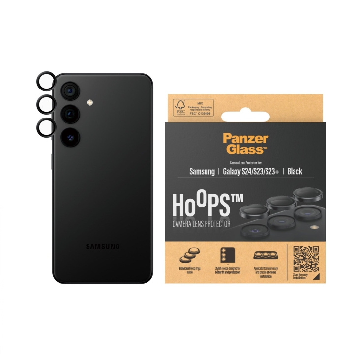 PanzerGlass HOOPS - Beschermer voor cameralens - Samsung Galaxy S24/S23/S23 Plus - Zwart in de groep SMARTPHONE & TABLETS / Mobielbescherming / Samsung bij TP E-commerce Nordic AB (D12590)