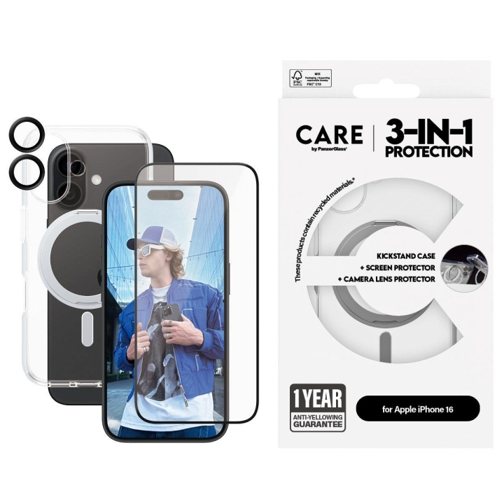 PanzerGlass CARE door PanzerGlass - 3-in-1 keramische bundel - iPhone 16 in de groep SMARTPHONE & TABLETS / Mobielbescherming / Apple / iPhone 16 bij TP E-commerce Nordic AB (D12604)