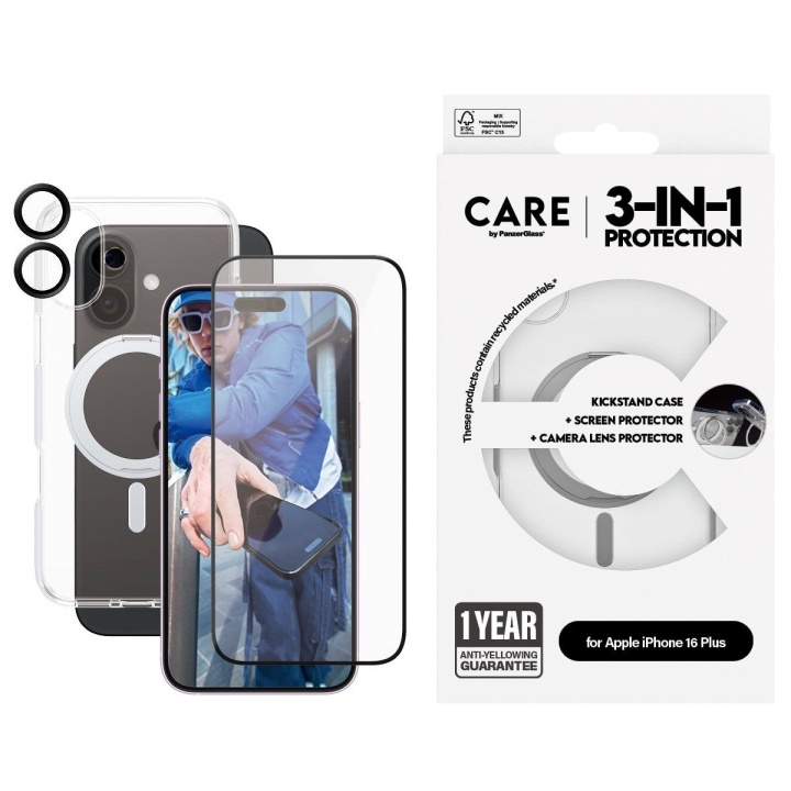 CARE by PanzerGlass - Feature 3-in-1 Keramisch Bundel - iPhone 16 Plus in de groep SMARTPHONE & TABLETS / Mobielbescherming / Apple / iPhone 16 bij TP E-commerce Nordic AB (D12606)