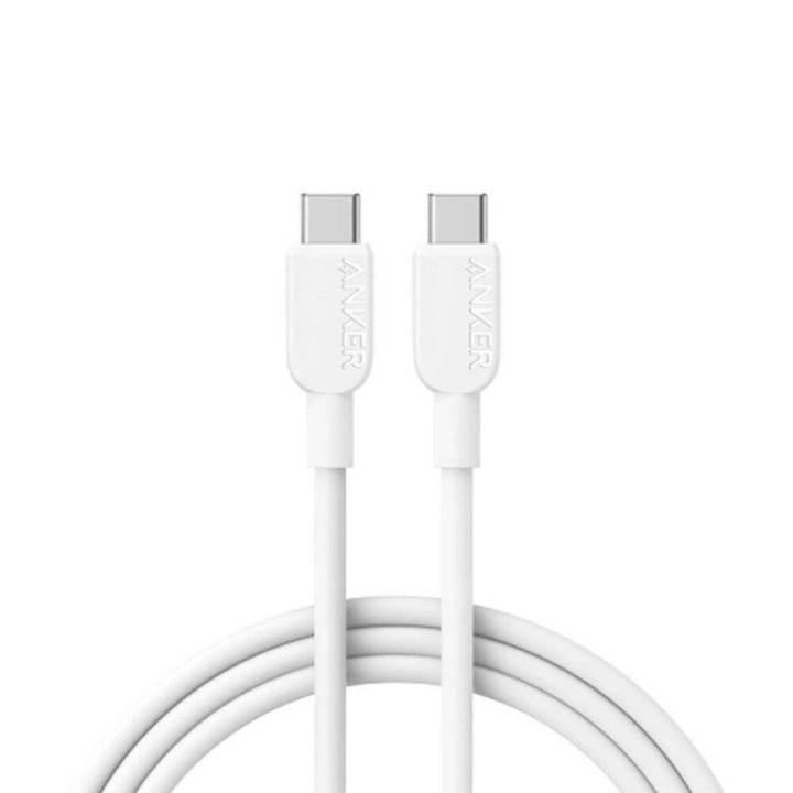 Anker USB-C naar USB-C kabel (3 m, 240 W, gevlochten) - Wit in de groep COMPUTERS & RANDAPPARATUUR / Computerkabels / USB / USB-C bij TP E-commerce Nordic AB (D12697)