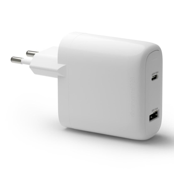 dbramante1928 Herladen - Wandlader GaN - USB-C 65W+18W EU - Wit in de groep COMPUTERS & RANDAPPARATUUR / Computerkabels / USB / USB-C bij TP E-commerce Nordic AB (D12827)