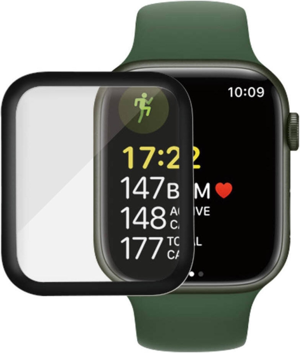 PanzerGlass gepantserd glas voor Apple Watch 7 / 8, 45 mm, zwart in de groep SMARTPHONE & TABLETS / Training, thuis & vrije tijd / Apple Watch & Accessoires / Accessoires bij TP E-commerce Nordic AB (D13439)