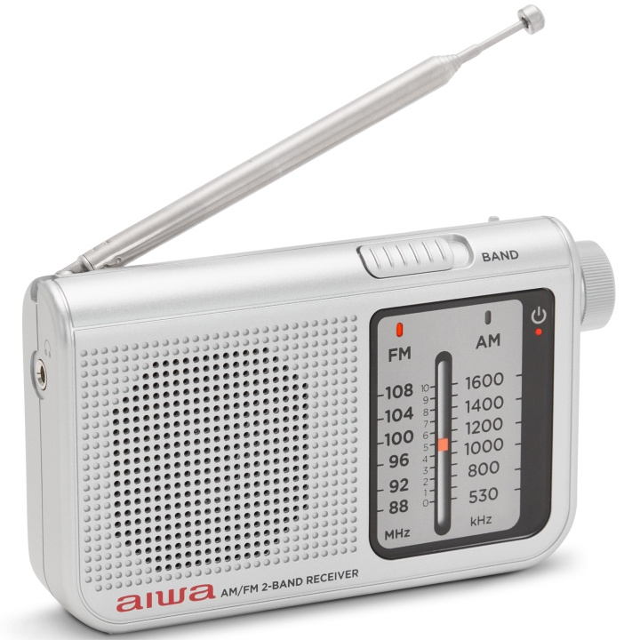 AIWA Pocket-radio med FM/MW Silver in de groep HOME ELECTRONICS / Audio & Beeld / Thuisbioscoop, Hifi en Draagbaar / Radio & Wekkers / Draadloze audiozender bij TP E-commerce Nordic AB (D13572)