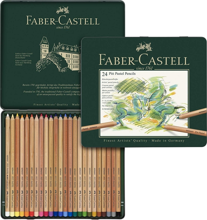 Faber-Castell Kleurpotlood Pitt Pastel blik van 24 (112124) in de groep SPORT, VRIJE TIJD & HOBBY / Hobby / Schilderen & tekenen / Pennen, kleurpotloden en inkt bij TP E-commerce Nordic AB (D13663)