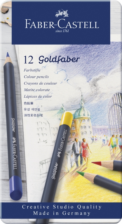 Faber-Castell Kleurpotlood Goldfaber tin (12 stuks) (114712) in de groep SPORT, VRIJE TIJD & HOBBY / Hobby / Schilderen & tekenen / Pennen, kleurpotloden en inkt bij TP E-commerce Nordic AB (D13731)