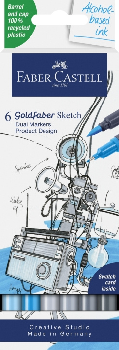 Faber-Castell Schetsmarker Gofa 6ct set prod. design (164806) in de groep SPORT, VRIJE TIJD & HOBBY / Hobby / Schilderen & tekenen / Pennen, kleurpotloden en inkt bij TP E-commerce Nordic AB (D13732)