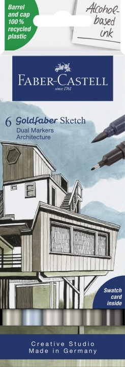 Faber-Castell Schetsmarker Gofa 6ct set Architect (164807) in de groep SPORT, VRIJE TIJD & HOBBY / Hobby / Schilderen & tekenen / Pennen, kleurpotloden en inkt bij TP E-commerce Nordic AB (D13733)