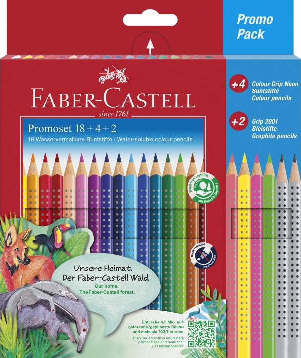 Faber-Castell Promotieset Colour Grip (18+4+2 stuks) (201540) in de groep SPORT, VRIJE TIJD & HOBBY / Hobby / Schilderen & tekenen / Pennen, kleurpotloden en inkt bij TP E-commerce Nordic AB (D13736)