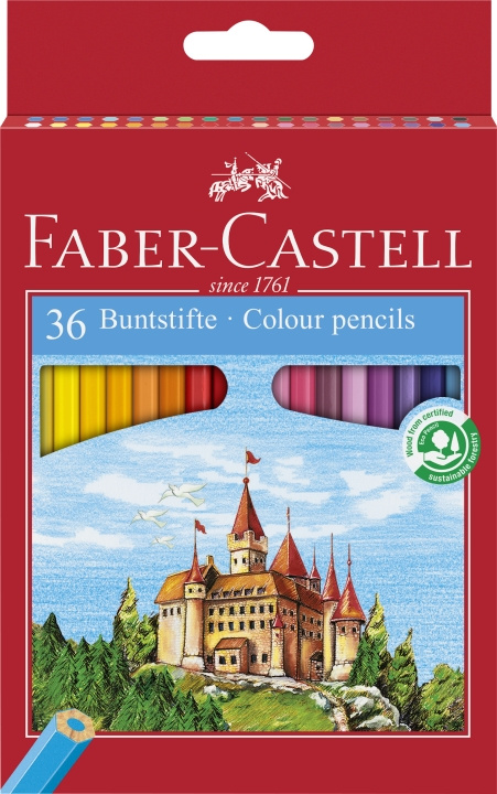 Faber-Castell Kleurpotlood Kasteel (36 stuks) (120136) in de groep SPORT, VRIJE TIJD & HOBBY / Hobby / Schilderen & tekenen / Pennen, kleurpotloden en inkt bij TP E-commerce Nordic AB (D13738)