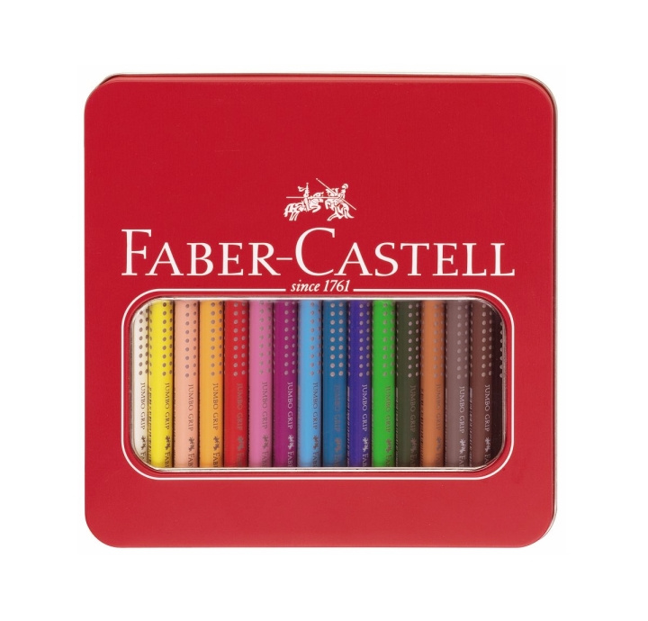 Faber-Castell Jumbo Grip Kleurpotloden Blik - 16 st (110916) in de groep SPORT, VRIJE TIJD & HOBBY / Hobby / Schilderen & tekenen / Pennen, kleurpotloden en inkt bij TP E-commerce Nordic AB (D13750)