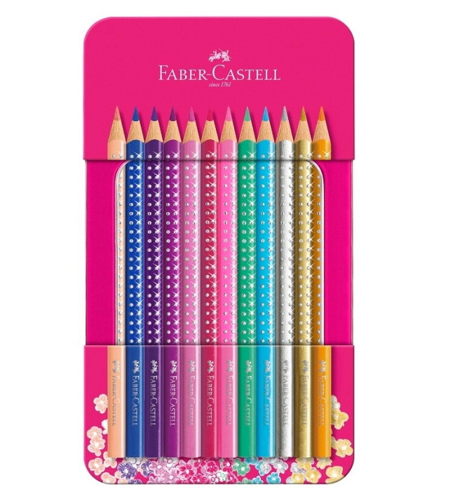 Faber-Castell Sparkle kleurpotlood, 12 stuks in blikken doosje (201737) in de groep SPORT, VRIJE TIJD & HOBBY / Hobby / Schilderen & tekenen / Pennen, kleurpotloden en inkt bij TP E-commerce Nordic AB (D13756)