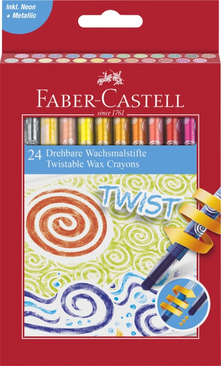 Faber-Castell Draaibare waskrijtjes karton (24 stuks) (120004) in de groep SPORT, VRIJE TIJD & HOBBY / Hobby / Schilderen & tekenen / Pennen, kleurpotloden en inkt bij TP E-commerce Nordic AB (D13782)