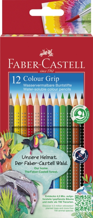 Faber-Castell Potlood Colour Grip doosje (12 stuks) (112412) in de groep SPORT, VRIJE TIJD & HOBBY / Hobby / Schilderen & tekenen / Pennen, kleurpotloden en inkt bij TP E-commerce Nordic AB (D13793)