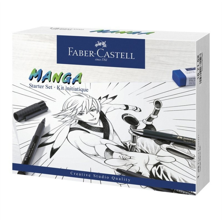 Faber-Castell Pitt Artist Pen Oost-Indische inktpen, Manga Starter Set (167152) in de groep SPORT, VRIJE TIJD & HOBBY / Hobby / Schilderen & tekenen / Pennen, kleurpotloden en inkt bij TP E-commerce Nordic AB (D13986)