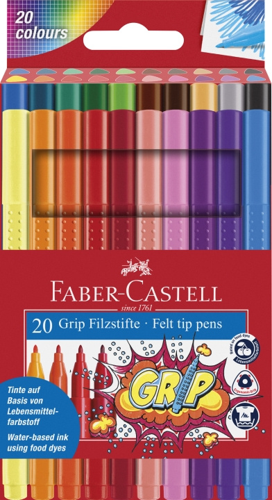 Faber-Castell Vezelstiften Grip Kleurmarkeerset (20 stuks) (155320) in de groep SPORT, VRIJE TIJD & HOBBY / Hobby / Schilderen & tekenen / Pennen, kleurpotloden en inkt bij TP E-commerce Nordic AB (D13992)