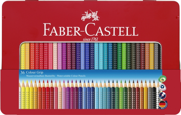 Faber-Castell Kleurpotlood Colour Grip blik van 36 (112435) in de groep SPORT, VRIJE TIJD & HOBBY / Hobby / Schilderen & tekenen / Pennen, kleurpotloden en inkt bij TP E-commerce Nordic AB (D14010)