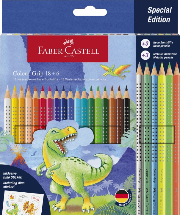 Faber-Castell CP Kleurgreep dinosaurus 18+6 (201546) in de groep SPORT, VRIJE TIJD & HOBBY / Hobby / Schilderen & tekenen / Pennen, kleurpotloden en inkt bij TP E-commerce Nordic AB (D14040)