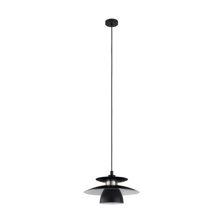 Eglo BRENDA HANGER - ZWART - Ø320, satineret nikkel in de groep HOME ELECTRONICS / Verlichting / Plafondverlichting bij TP E-commerce Nordic AB (D14064)