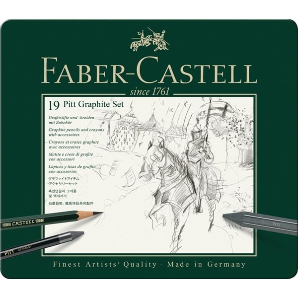 Faber-Castell Set Pitt Grafiet blik van 19 (112973) in de groep SPORT, VRIJE TIJD & HOBBY / Hobby / Schilderen & tekenen / Pennen, kleurpotloden en inkt bij TP E-commerce Nordic AB (D14126)