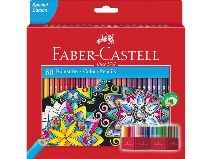 Faber-Castell Kasteeldoosje Kleurpotlood van 60 in de groep SPORT, VRIJE TIJD & HOBBY / Hobby / Schilderen & tekenen / Pennen, kleurpotloden en inkt bij TP E-commerce Nordic AB (D14128)