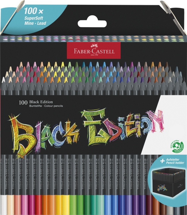 Faber-Castell Kleurpotloden Black Edition (100 stuks) (116411) in de groep SPORT, VRIJE TIJD & HOBBY / Hobby / Schilderen & tekenen / Pennen, kleurpotloden en inkt bij TP E-commerce Nordic AB (D14177)