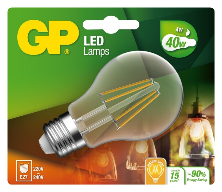 GP LED Lamp Classic gloeidraad, E27, 4W (40W), 470lm in de groep HOME ELECTRONICS / Verlichting / LED-lampen bij TP E-commerce Nordic AB (D14198)