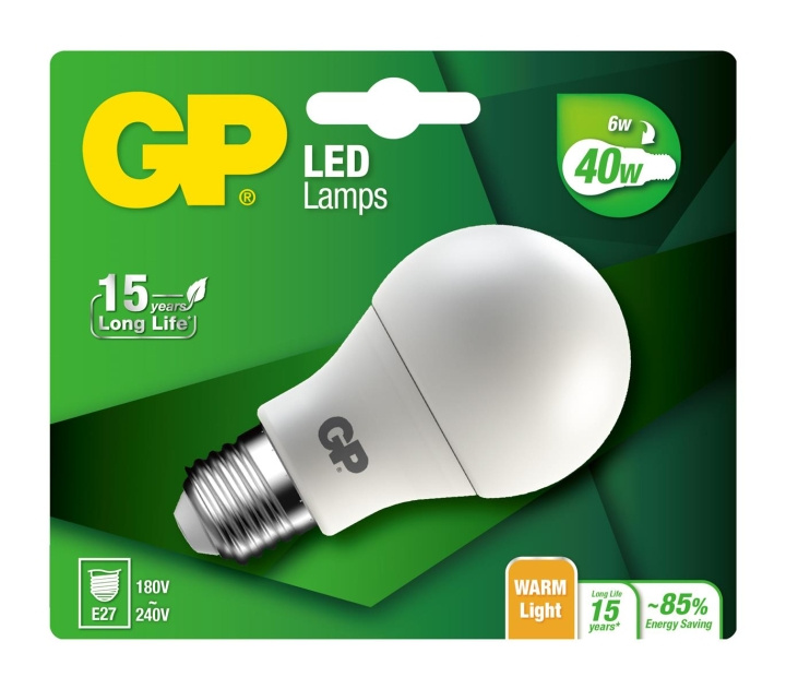 GP LED Lamp Classic, E27, 6W (40W), 470lm in de groep HOME ELECTRONICS / Verlichting / LED-lampen bij TP E-commerce Nordic AB (D14204)