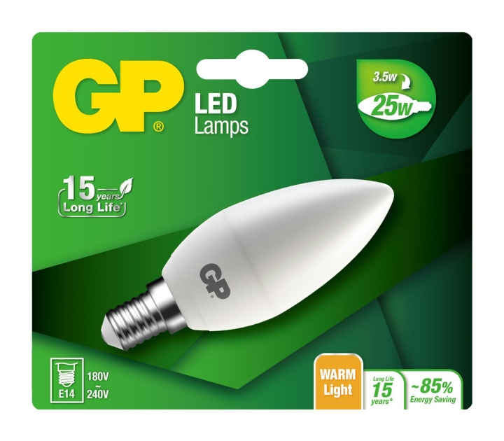 GP LED Lamp Mini Kaars, E14, 3,5W (25W), 250lm in de groep HOME ELECTRONICS / Verlichting / LED-lampen bij TP E-commerce Nordic AB (D14209)