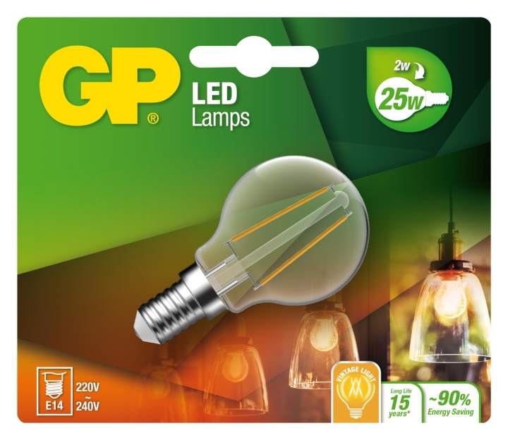 GP LED Gloeilamp Globe Mini, E14, 2W (25W), 250lm in de groep HOME ELECTRONICS / Verlichting / LED-lampen bij TP E-commerce Nordic AB (D14213)