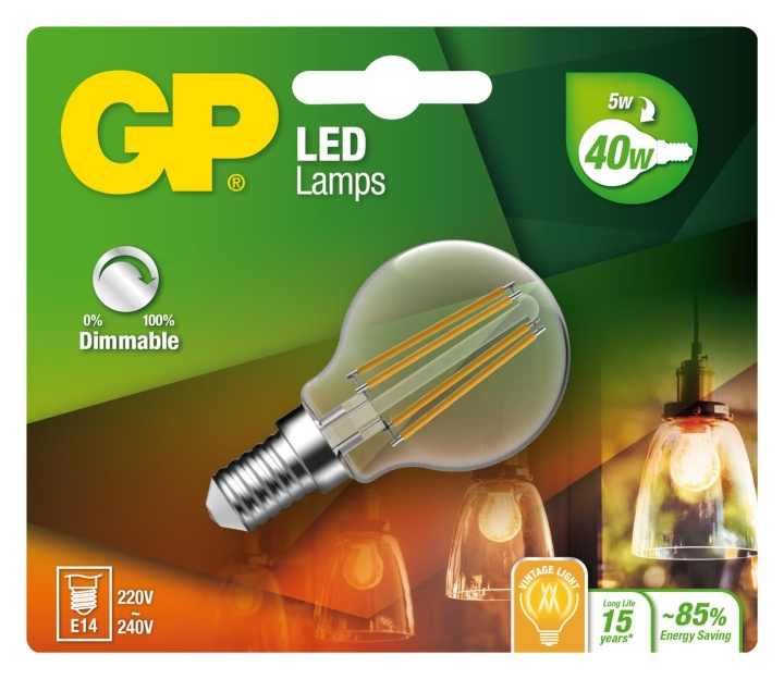 GP LED Lamp Globe Mini, E14, DIM, 5W (40W), 470lm in de groep HOME ELECTRONICS / Verlichting / LED-lampen bij TP E-commerce Nordic AB (D14215)