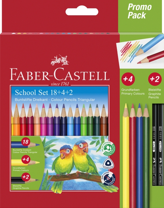 Faber-Castell Driekleurenpotloden Promopakket 18+4+2 (201597) in de groep SPORT, VRIJE TIJD & HOBBY / Hobby / Schilderen & tekenen / Pennen, kleurpotloden en inkt bij TP E-commerce Nordic AB (D14270)