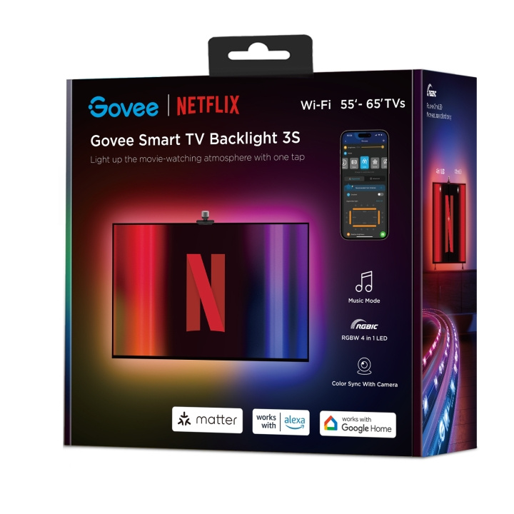 Govee TV Backlight 3 Lite (55-65 inch) - Netflix Edition - Verhoog je kijkervaring in de groep HUISHOUDEN & TUIN / Smart home / Slimme verlichting bij TP E-commerce Nordic AB (D14323)