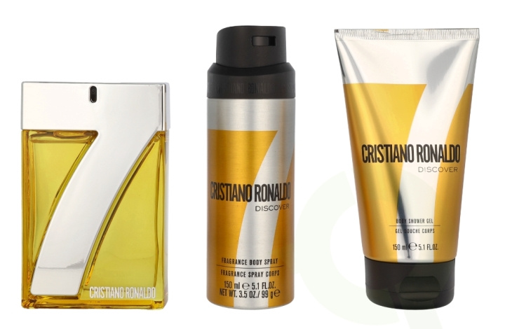 Cristiano Ronaldo CR7 Discover Giftset 400 ml Edt Spray 100ml/Shower Gel 150ml/Body Spray 150ml in de groep BEAUTY & HEALTH / Cadeausets / Cadeausets voor hem bij TP E-commerce Nordic AB (D14506)