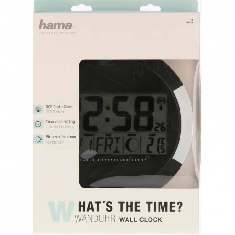 HAMA Radio Wall Clock Black HAMA Radio Wall Clock Black