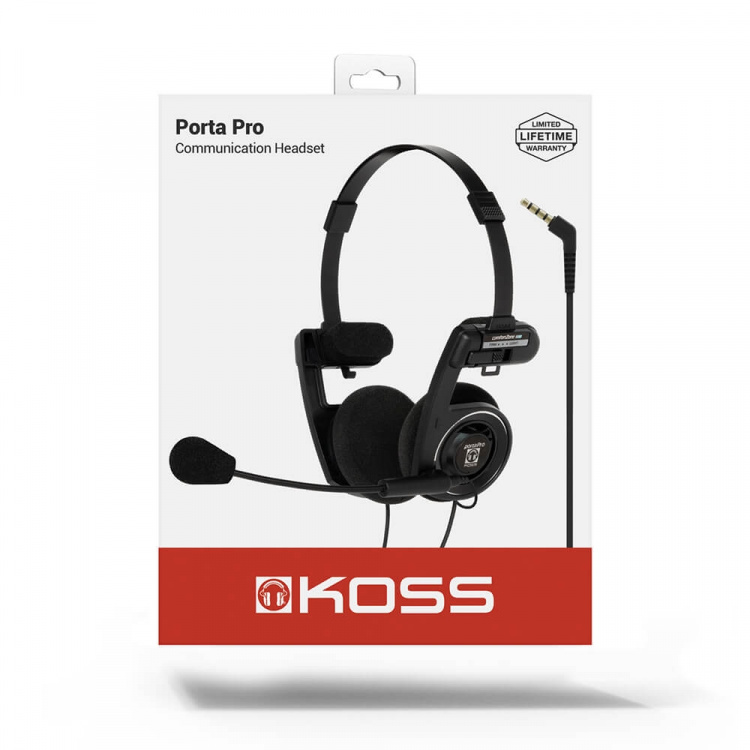 KOSS Hörlur PortaPro Communication Headset On-Ear Mic Svart KOSS Hörlur PortaPro Communication Headset On-Ear Mic Svart