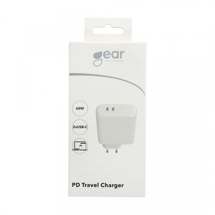 Charger 220V 2xUSB-C PD 60W White Charger 220V 2xUSB-C PD 60W White