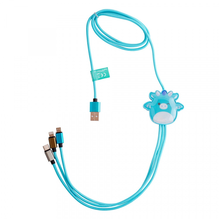 Squishmallows Chargercable 1.2m Tat 3in1 USB-C/Micro/Lightning Squishmallows Chargercable 1.2m Tat 3in1 USB-C/Micro/Lightning